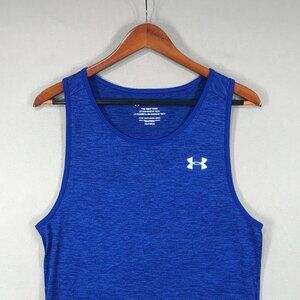 Under Armour Tank Top Men's Small Blue Pullover Shirt Heat Gear Sleeveless Loose